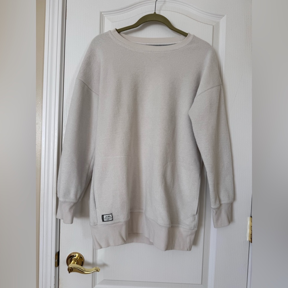 Kavu Women's Riverton soft fleece pullover sweatshirt in creme beige size Small
